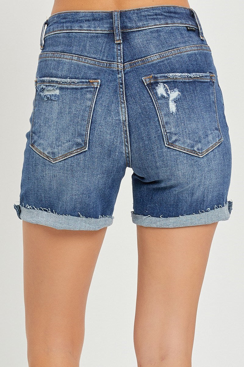 RISEN High Rise Cuffed Shorts