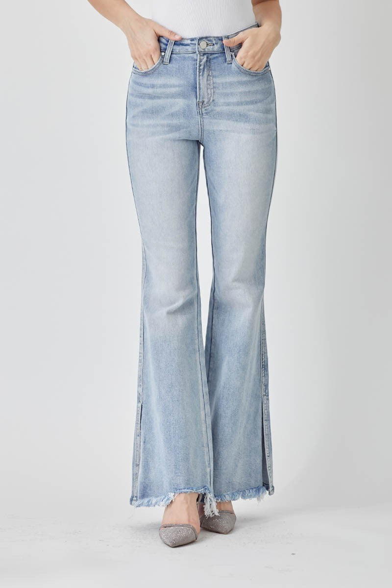 RISEN Side Slit Flare Jeans