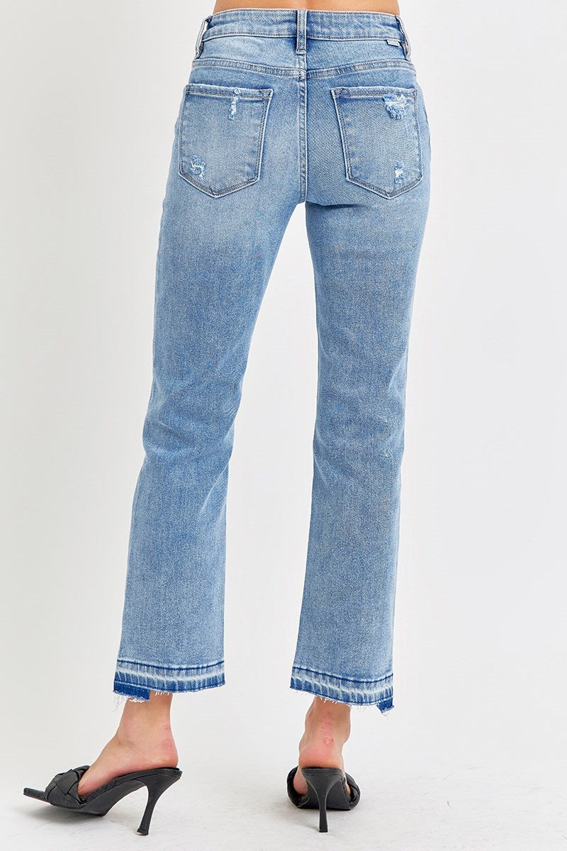 RISEN Mid Rise Released Hem Jeans