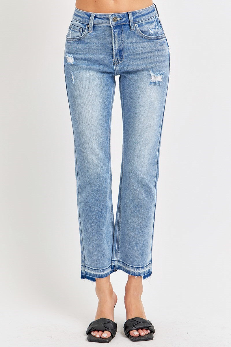 RISEN Mid Rise Released Hem Jeans