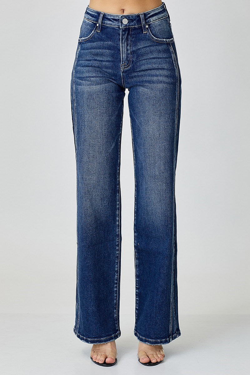 RISEN Side Seam Straight Jeans