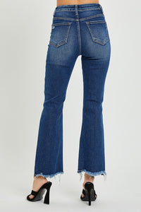 RISEN Dark Wash Crop Flare Jeans