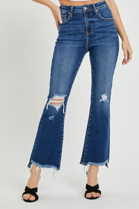 RISEN Dark Wash Crop Flare Jeans