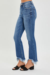 RISEN Frayed Hem Ankle Bootcut Jeans