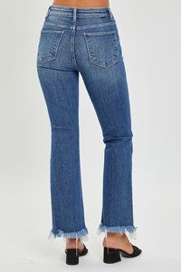 RISEN Frayed Hem Ankle Bootcut Jeans