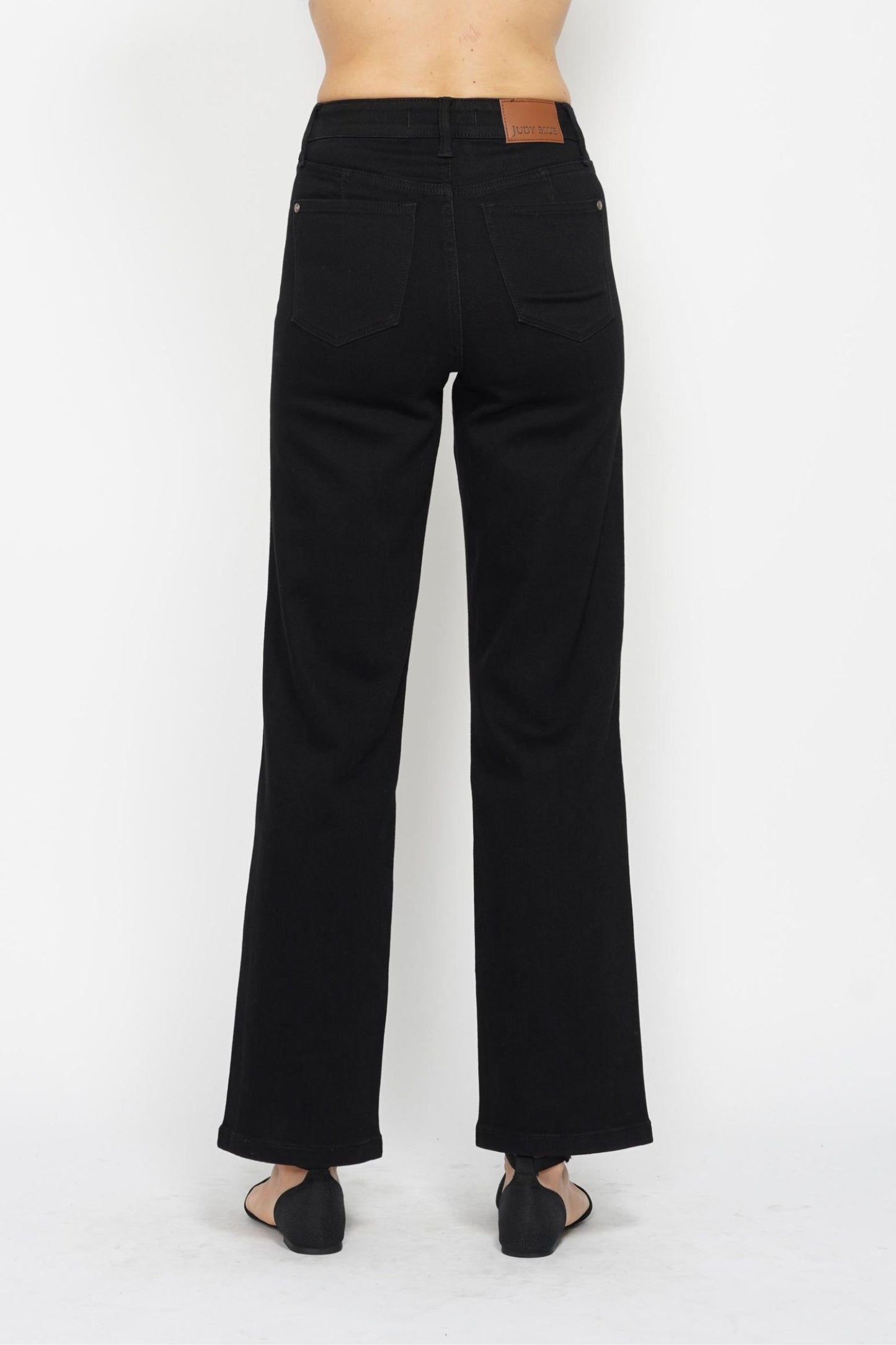 JUDY BLUE Tummy Control Black Straight Jeans