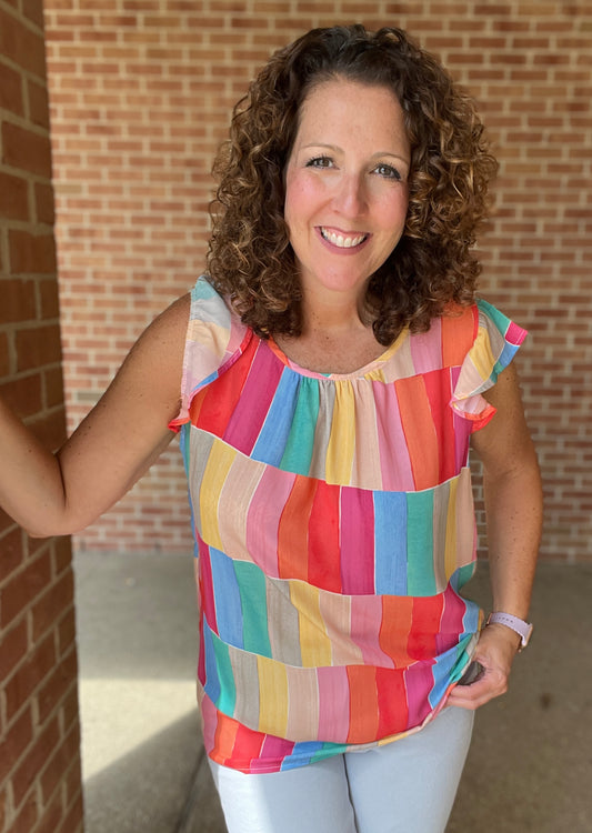 Multi Color Block Top