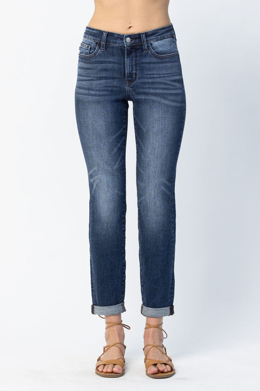 JUDY BLUE Cuffed Slim Fit Jeans