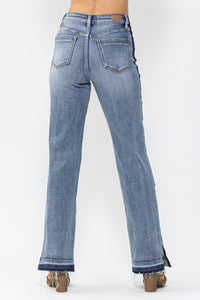 JUDY BLUE Side Seam Detail Straight Leg Jeans