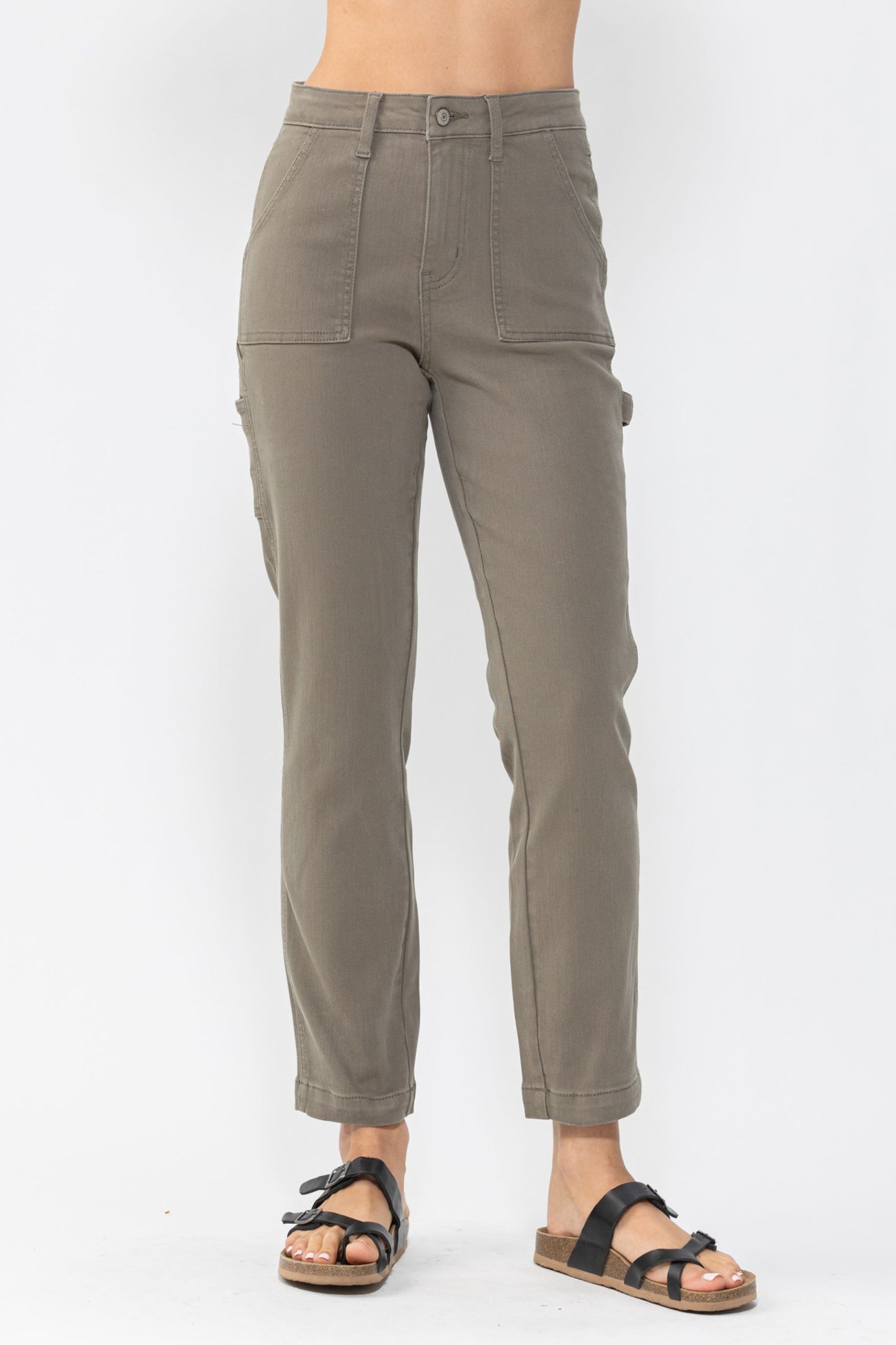 JUDY BLUE Olive Utility Slim Fit Jeans