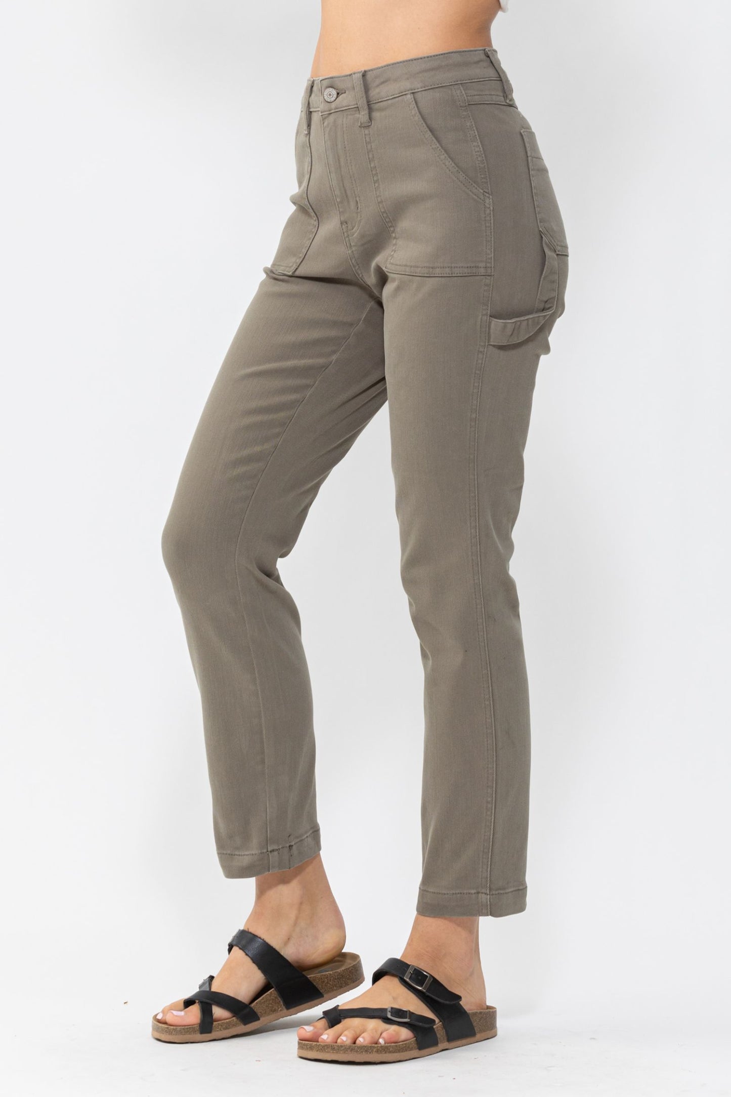 JUDY BLUE Olive Utility Slim Fit Jeans