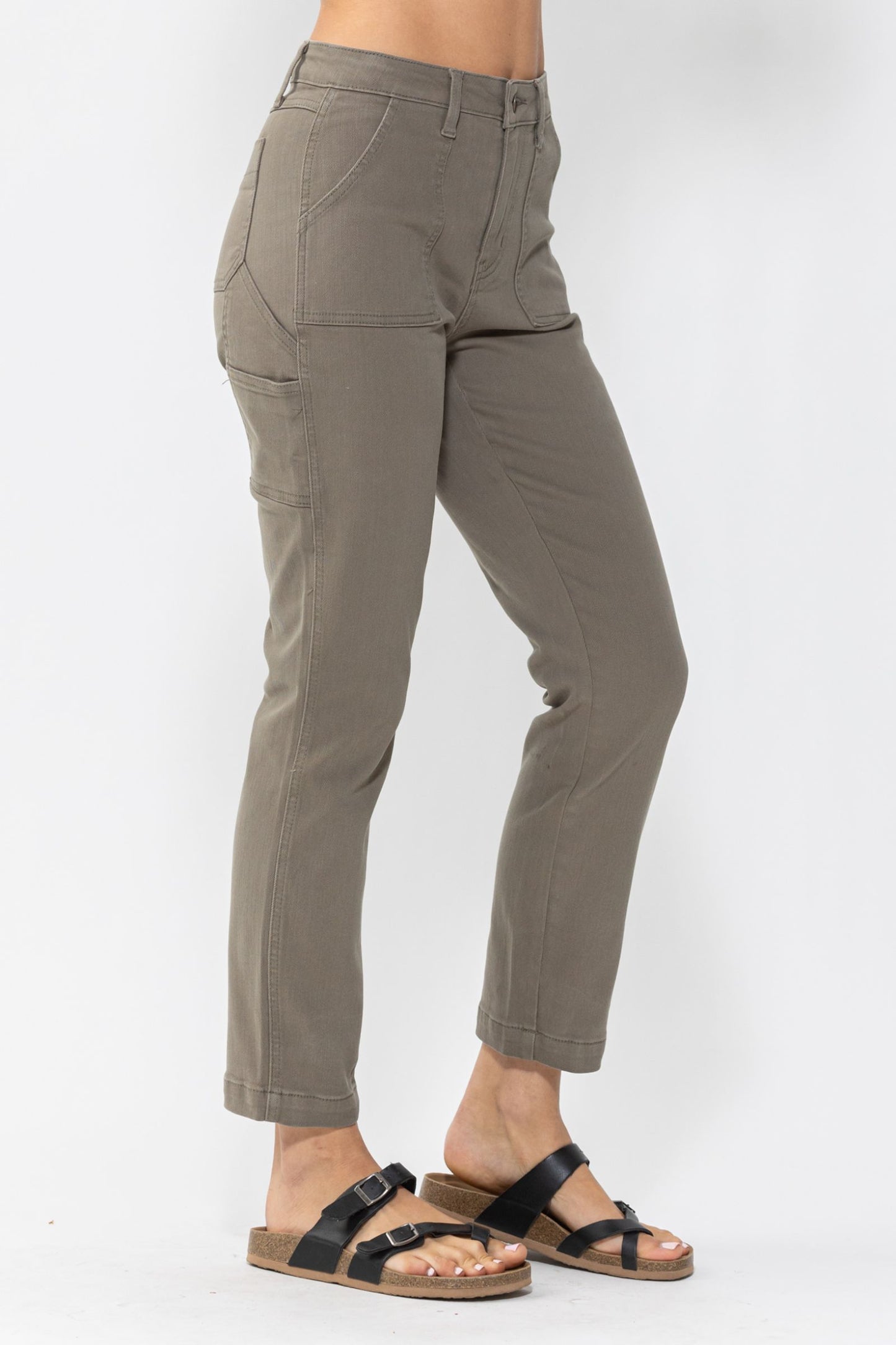 JUDY BLUE Olive Utility Slim Fit Jeans