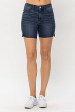 Load image into Gallery viewer, JUDY BLUE Dark Wash Mid Length Cut Off Shorts