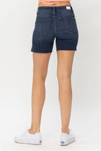 Load image into Gallery viewer, JUDY BLUE Dark Wash Mid Length Cut Off Shorts
