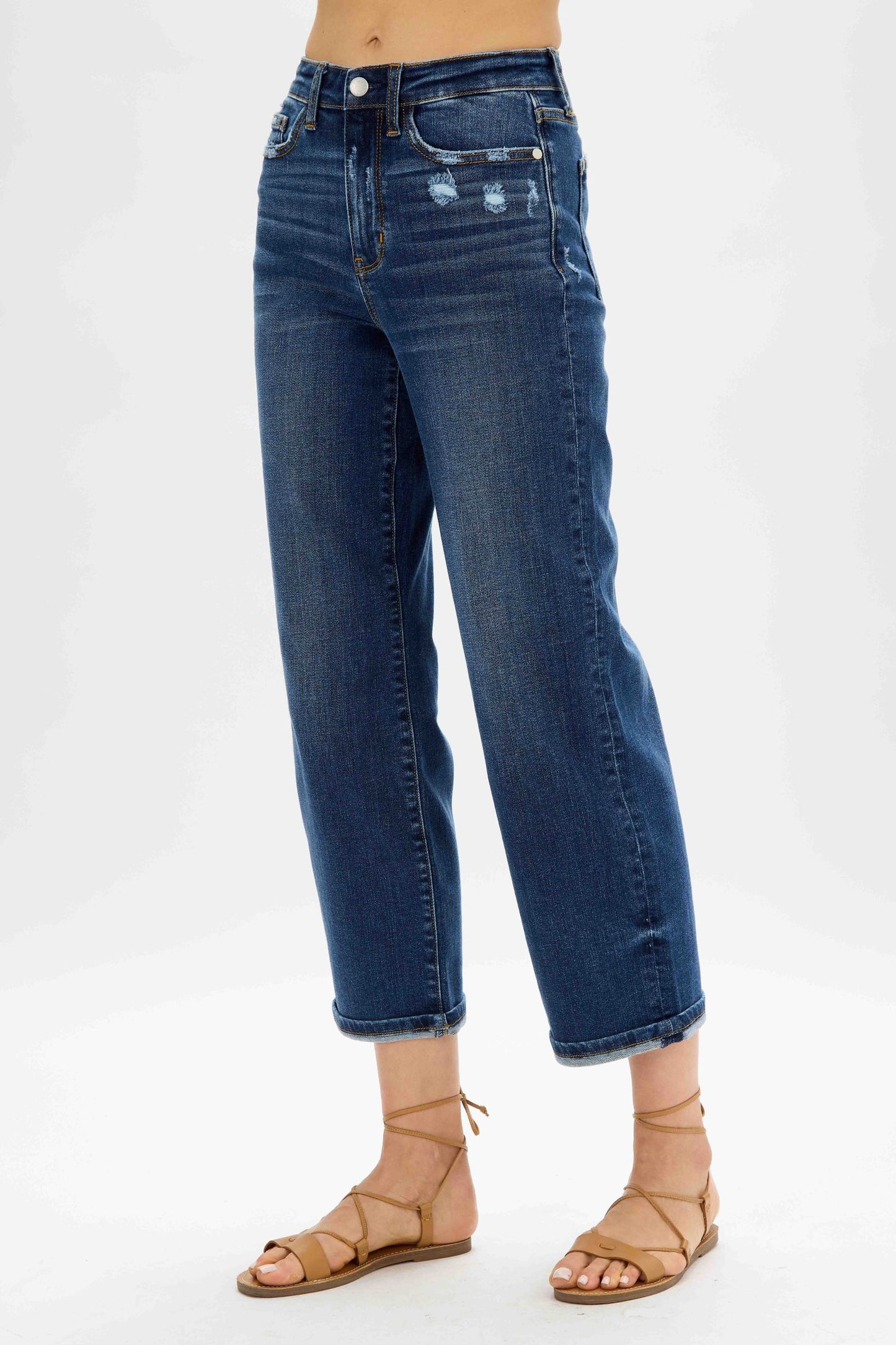 JUDY BLUE Dark Wash Wide Leg Jeans