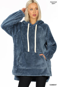 Fuzzy Hooded Pullover