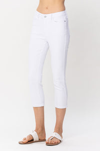 JUDY BLUE White Skinny Capri Jeans
