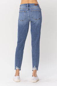 JUDY BLUE Navy Patch Distressed Jeans