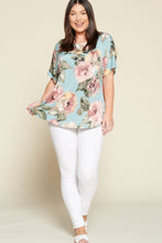 Load image into Gallery viewer, Watercolor Floral Curvy Top