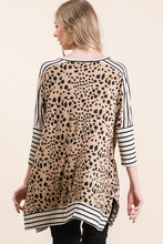 Load image into Gallery viewer, Stripe and Animal Print Curvy Top