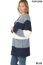 Load image into Gallery viewer, Colorblock Popcorn Cardigan - BLUE
