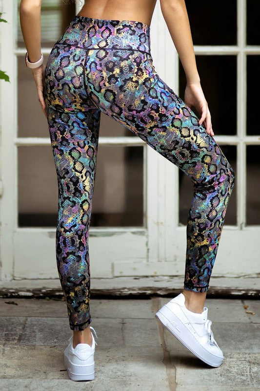 Snakeskin Print Athletic Leggings