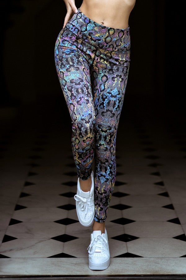 Snakeskin Print Athletic Leggings