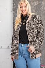Load image into Gallery viewer, Curvy Animal Print Bomber Jacket