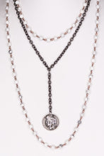 Load image into Gallery viewer, Multi Chain White Bead Necklace