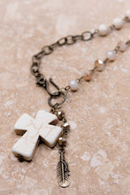 Load image into Gallery viewer, Chunky Cross Mixed Bead Necklace
