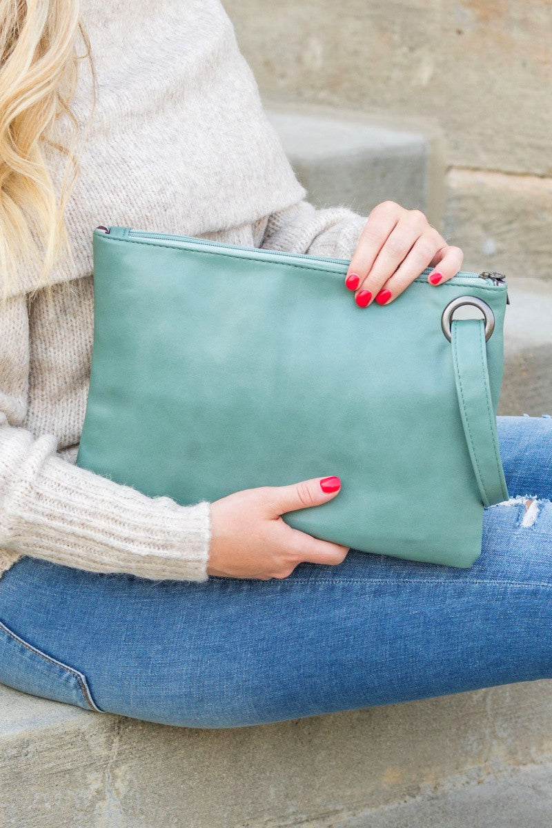 Oversized Vegan Leather Wristlet