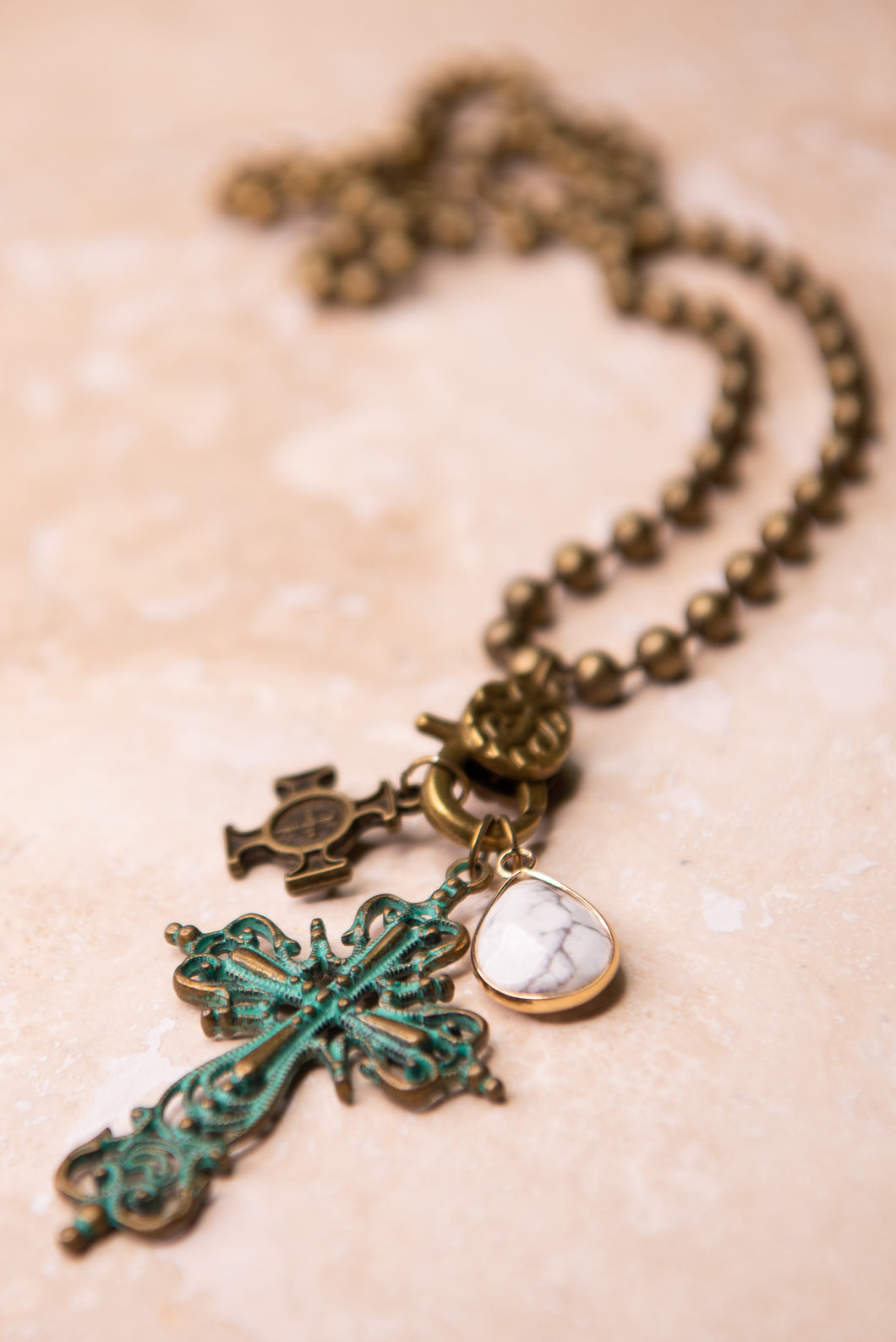 Ball Chain Cross Necklace