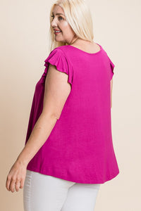 Jersey Cut Out Curvy Top