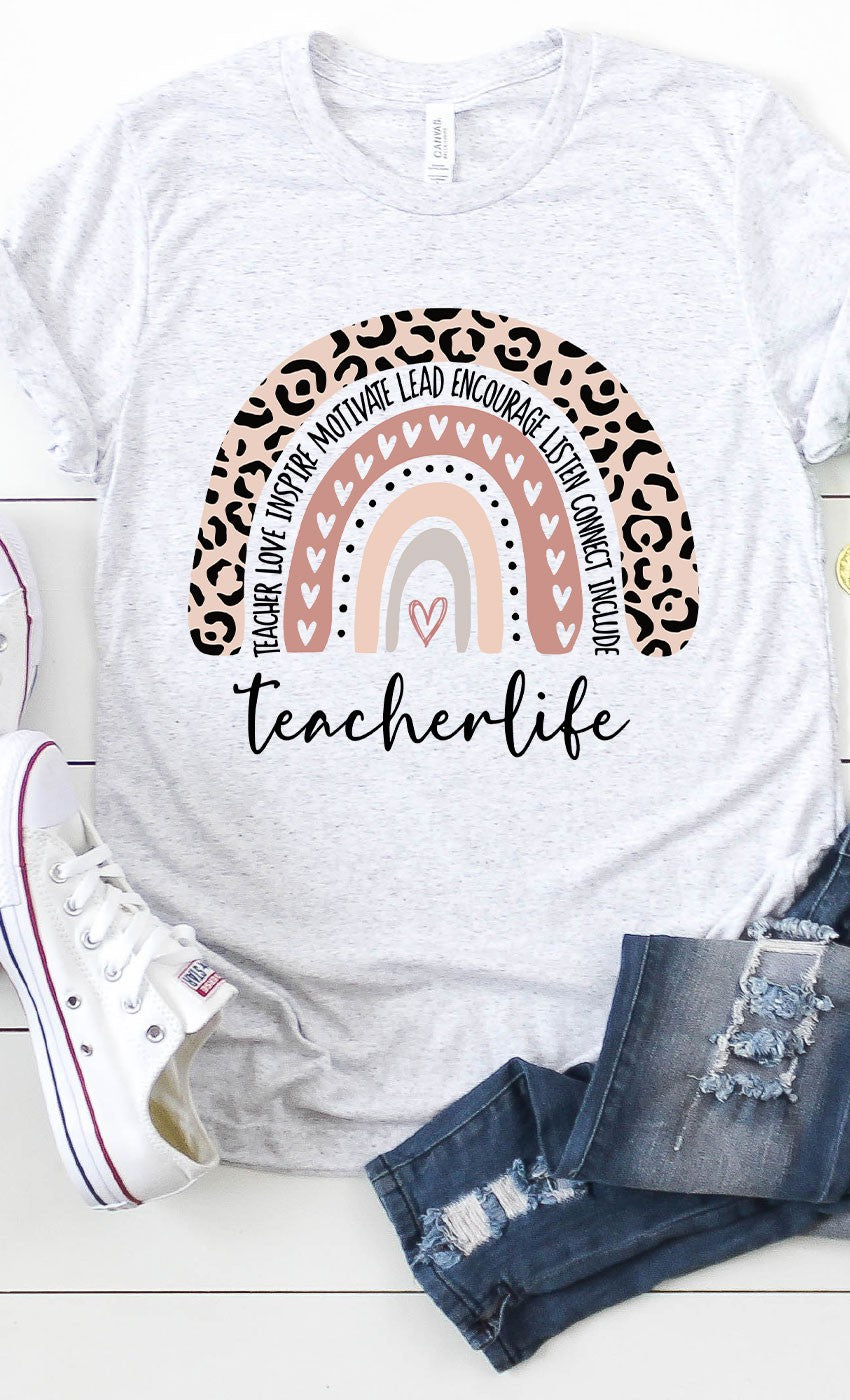 TEACHER LIFE RAINBOW Graphic Tee