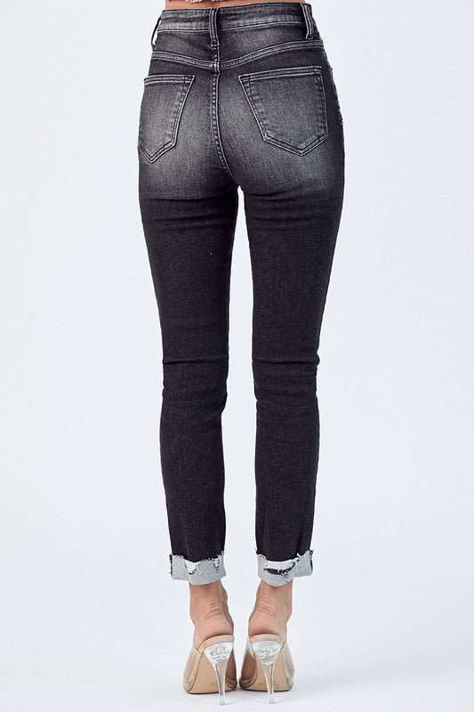 RISEN Vintage Black Jeans with Cuff