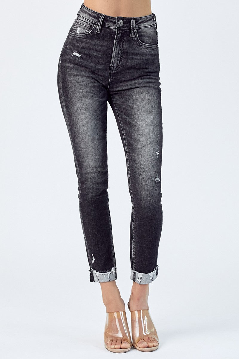 RISEN Vintage Black Jeans with Cuff