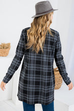 Load image into Gallery viewer, Curvy Plaid Open Cardigan - GRAY/BLACK