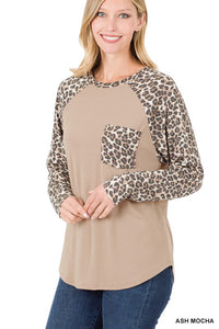 Leopard Raglan Sleeve Top