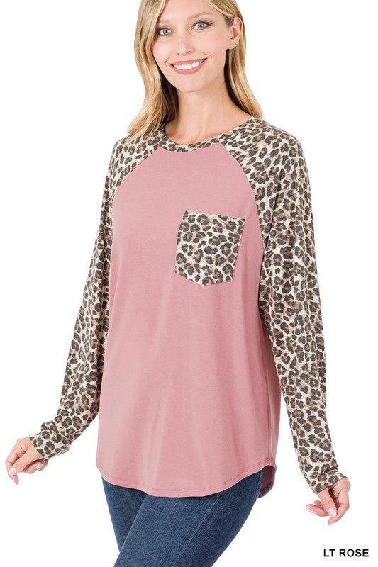 Leopard Raglan Sleeve Top