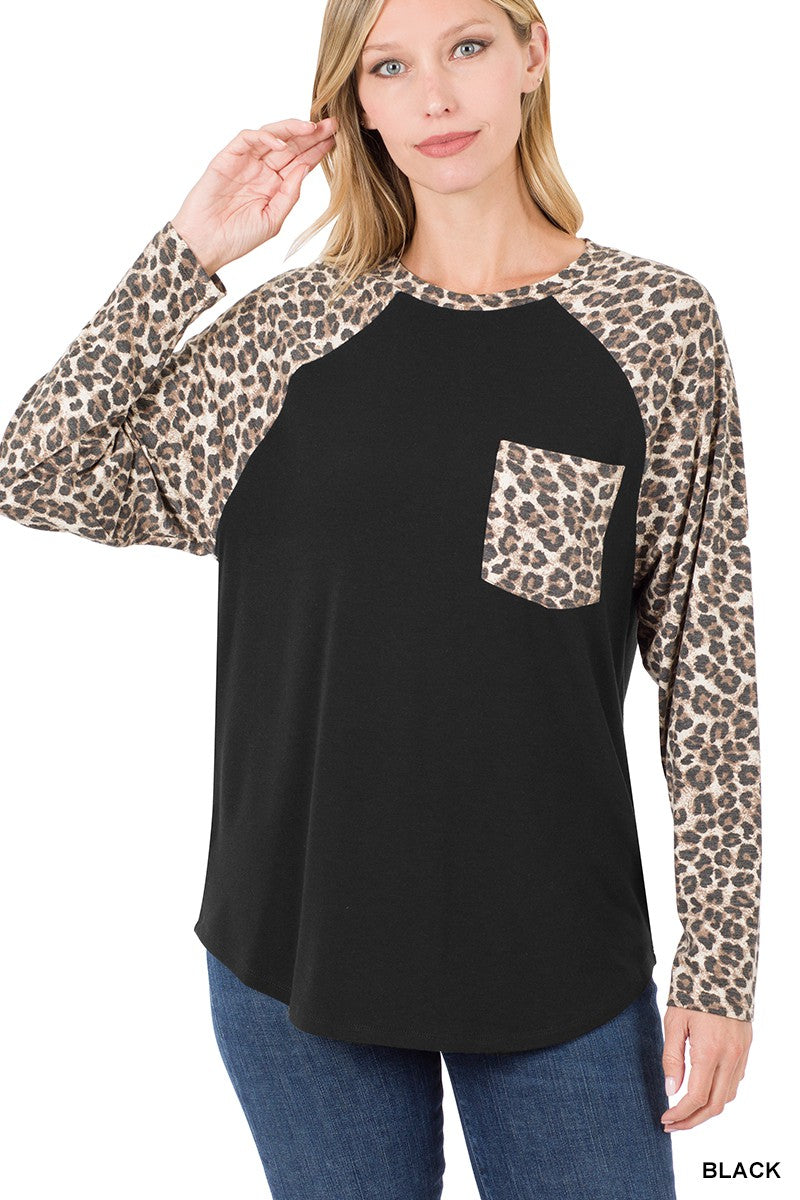 Leopard Raglan Sleeve Top