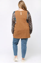 Load image into Gallery viewer, Mixed Animal Print Sleeve Curvy Top