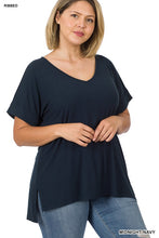 Load image into Gallery viewer, Everyday Ribbed Curvy V-Neck Top