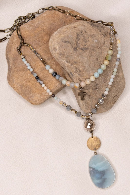 Stone and Crystal Necklace