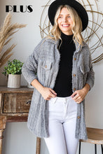 Load image into Gallery viewer, Fuzzy Knit Curvy Shacket