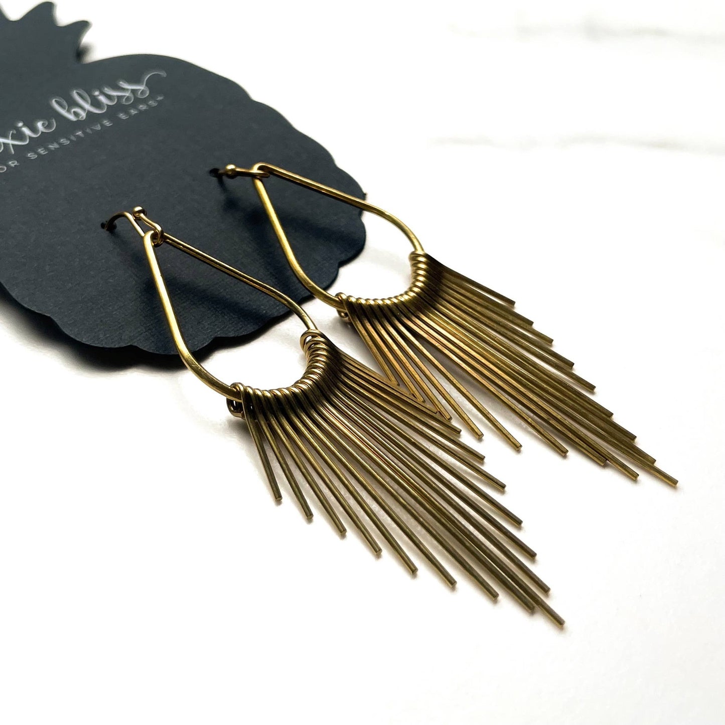 Brass Graduated Dangle Earrings