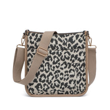 Load image into Gallery viewer, Black and Tan Leopard Crossbody Bag