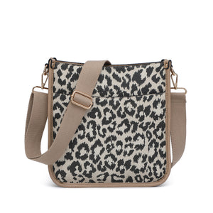 Black and Tan Leopard Crossbody Bag