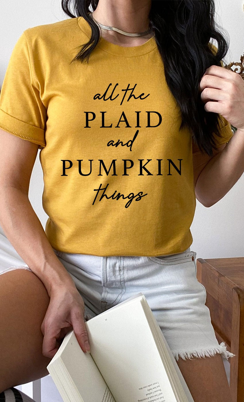 PLAID AND PUMPKIN THINGS Graphic Tee