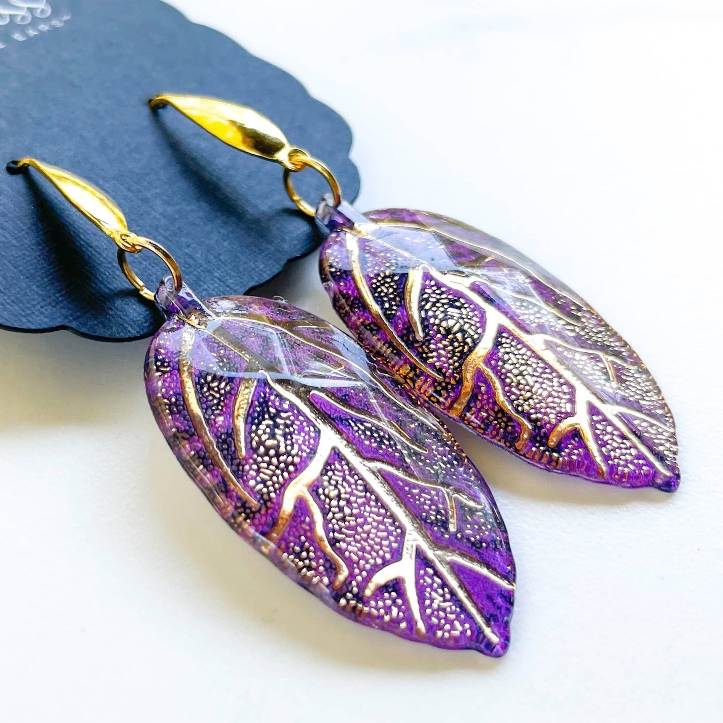 Sugarplum Leaf Earrings