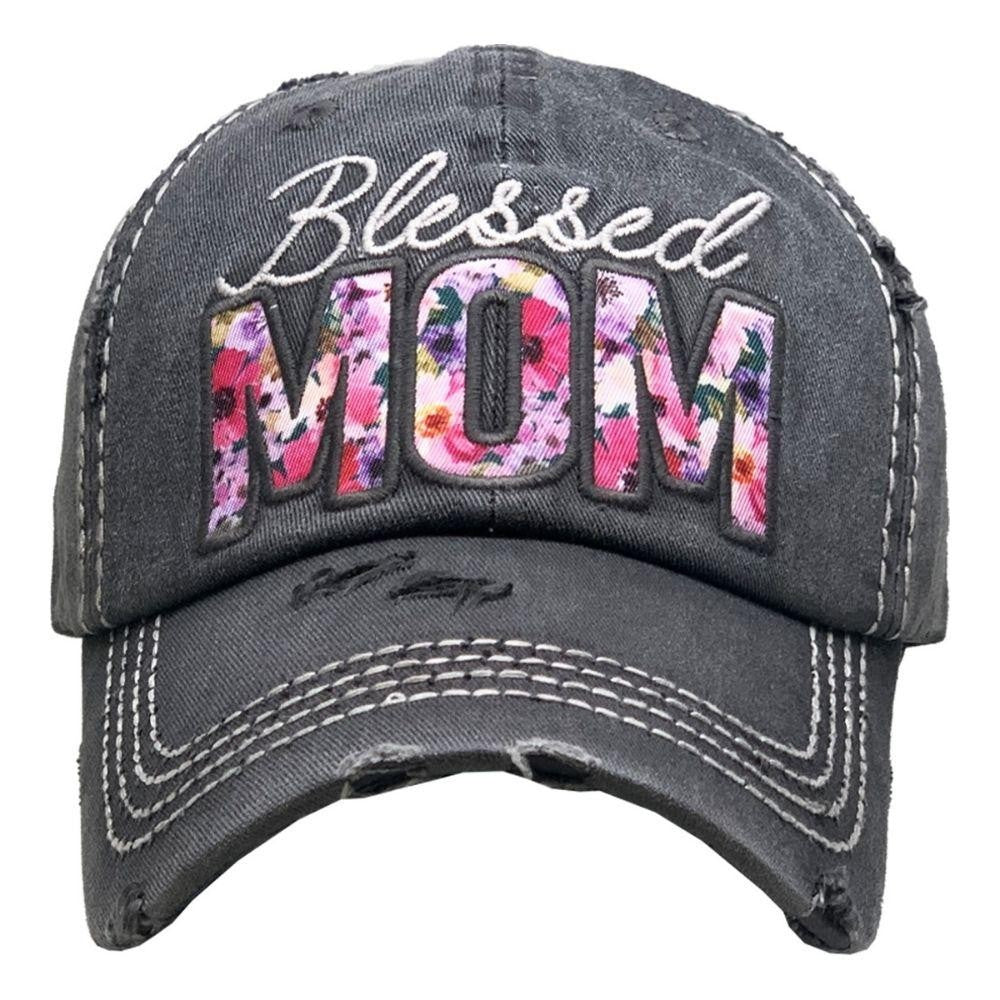 BLESSED MOM HAT - GRAY